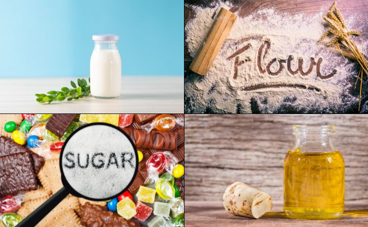 四毒（乳製品、小麦粉、砂糖、植物油）の画像