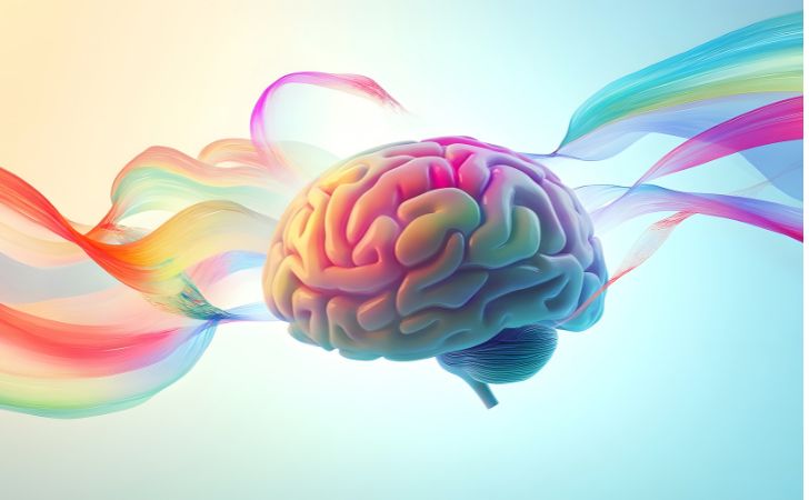 脳と脳波のイメージ