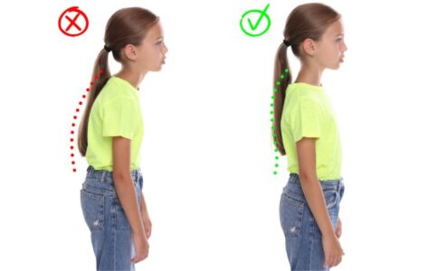 良い姿勢と悪い姿勢の比較