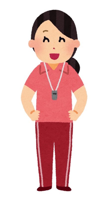 ジャージを着た女性の体育教師